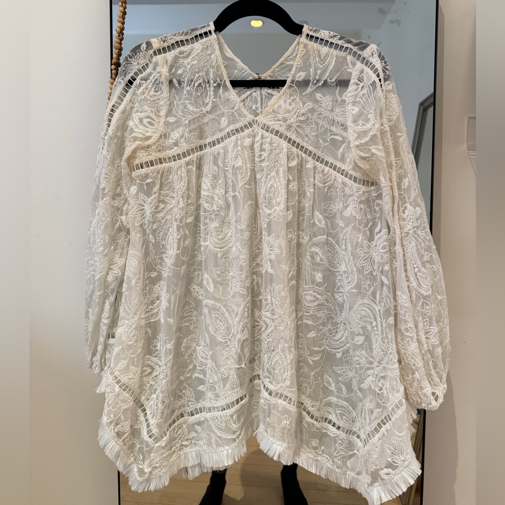 Zimmermann White Lace Swim Coverup